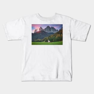 Beautiful Dolomites Vector Painting Kids T-Shirt